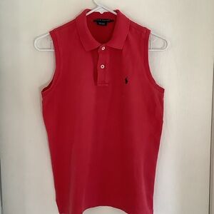 Ralph Lauren Hot Pink Sleeveless Polo Top
